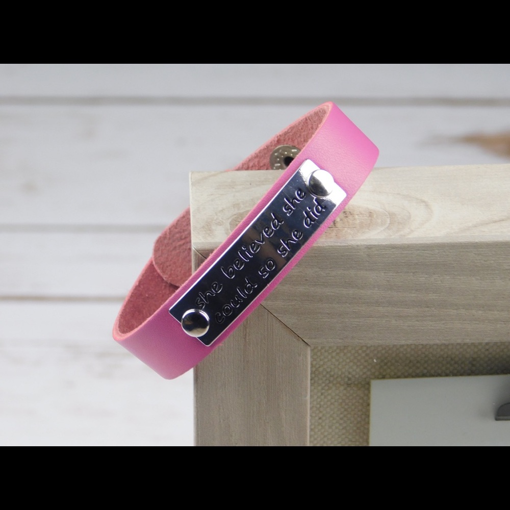 She Believed She Could,So She Did Leather Bracelet